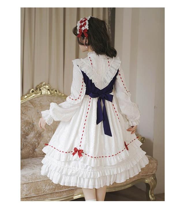 ロリータワンピース クラロリ ホワイト 白 レディース lolita リボン