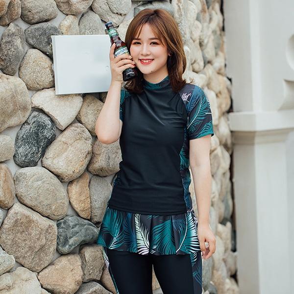 正規品 半袖 フィットネス水着 セパレート水着 ぽっちゃり水着 大きいサイズ 3点セ2 本店は