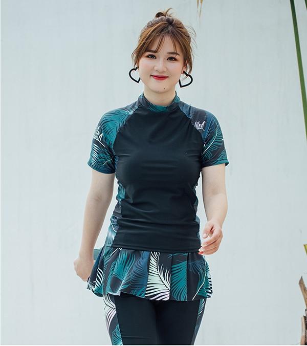 正規品 半袖 フィットネス水着 セパレート水着 ぽっちゃり水着 大きいサイズ 3点セ2 本店は