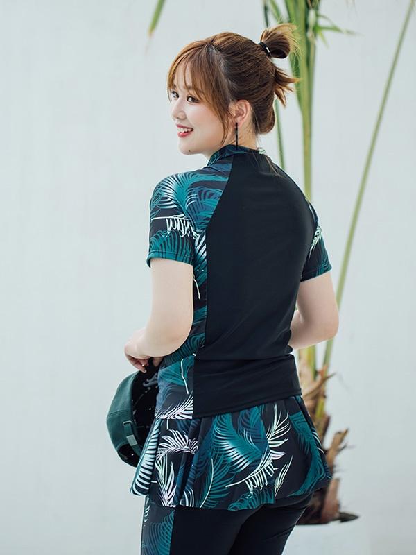 正規品 半袖 フィットネス水着 セパレート水着 ぽっちゃり水着 大きいサイズ 3点セ2 本店は