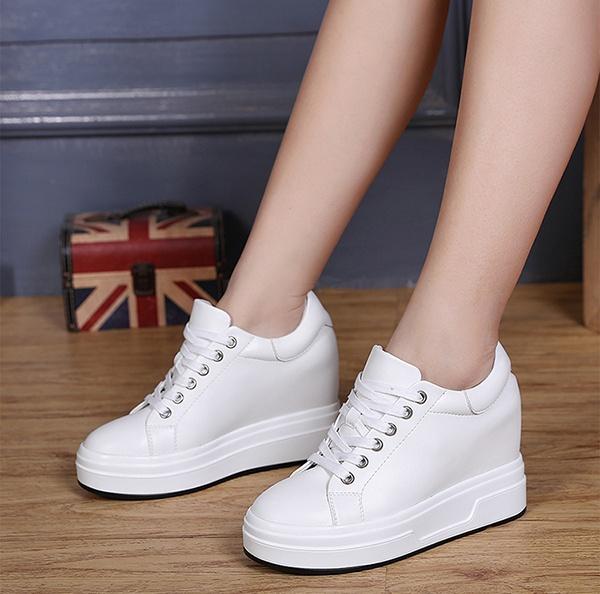 送料無料】インヒールスニーカー ヒール10cm スリッポン ゴムソール PU