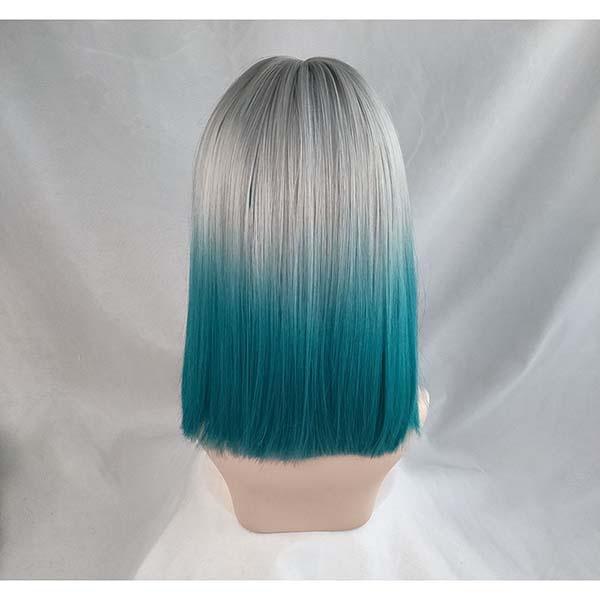 銀 青 ウィッグ ミディアム レディース フルウィッグ グラデーション 仮装 スモーキーブルー セミロング 超自然 エクステ かつら Wig ロの通販はau Pay マーケット Glory Park