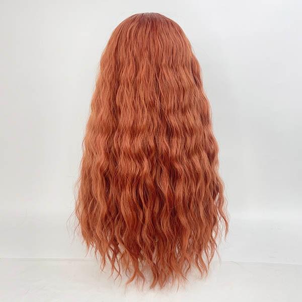 ウィッグ フルウィッグ オレンジ ロング パーマ 巻き毛 レディース