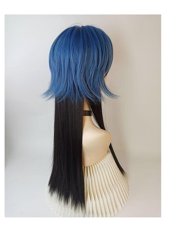 【超美品】オーダー品　ウイッグ ウィッグ フルウィッグ ブルー ブラック 黒 クラゲヘア ロング 姫