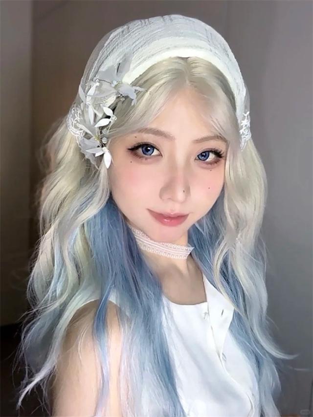 ウィッグ ロング レディース ハーフウィッグ グラデーション 金髪