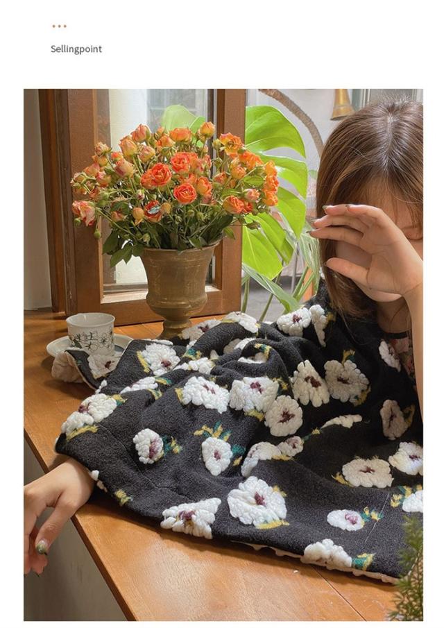 ブランケット 厚手 シングル 春秋 ひざ掛け デージー柄 ベッドカバー ソファーカバー インスタ映え インテリア 北欧 新生活応援 掛け毛布 冷房対策 毛布 洗える 寝具 軽い 暖かい かわいい 掛毛布 掛け布団_9