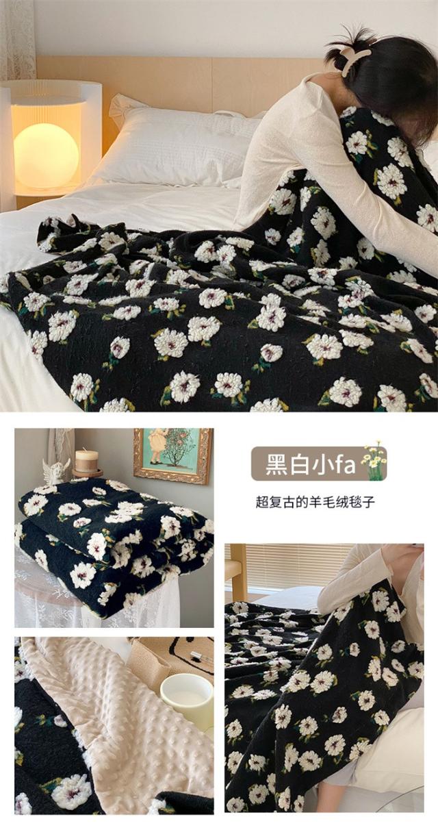 ブランケット 厚手 シングル 春秋 ひざ掛け デージー柄 ベッドカバー ソファーカバー インスタ映え インテリア 北欧 新生活応援 掛け毛布 冷房対策 毛布 洗える 寝具 軽い 暖かい かわいい 掛毛布 掛け布団_12