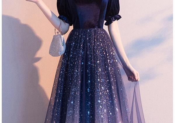 ドレス ロングドレス パーティードレス 演奏会 半袖 成人式 同窓会