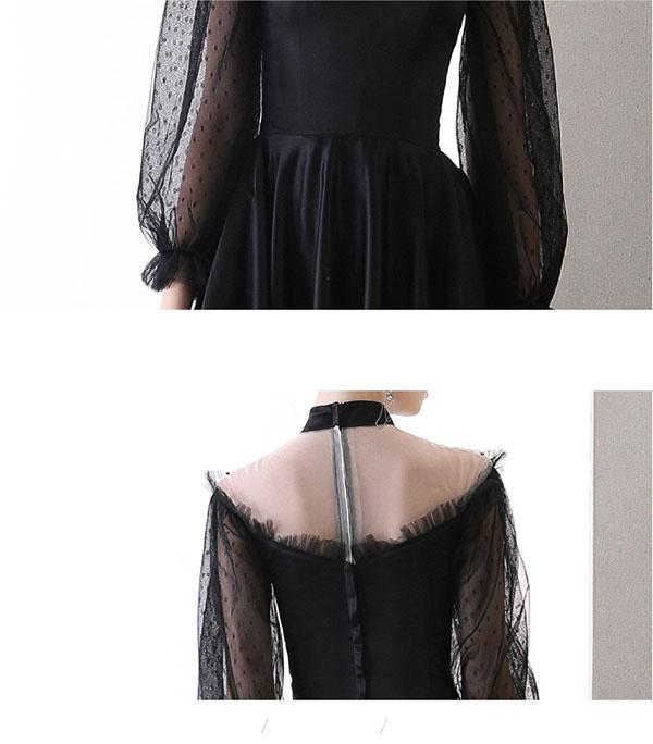 【送料無料】サイズ有XS〜2XL ドレス 大人 ピアノ 発表会 黒 ロングドレス 演奏会 袖付き ロングドレス 母親 結婚式 おしゃれ ドレス フォーマル ワンピース 結婚式 パーティードレス お呼ばれ 他と被らない ドレス 黒 パーティー パーティ_5