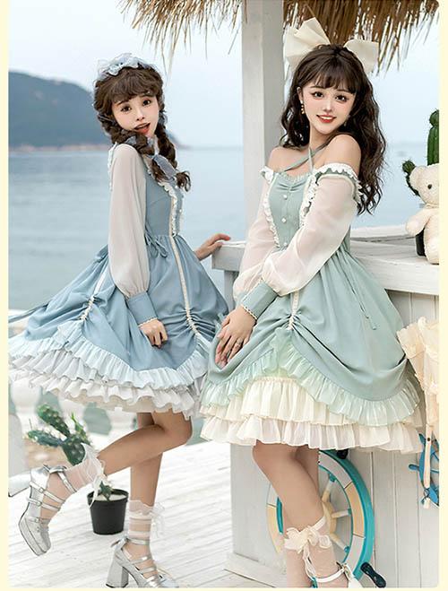 ☆着物リメイク☆大島紬セーラーカラーワンピ☆膝丈☆ロリータ風☆ぽ