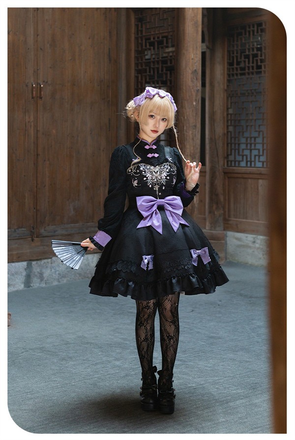 中華風 ロリータ チャイナドレス ワンピース Aライン Lolita