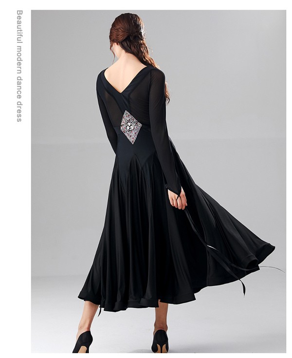 社交ダンス ドレス スタンダード 社交ダンス衣装 ワンピース 広がる裾