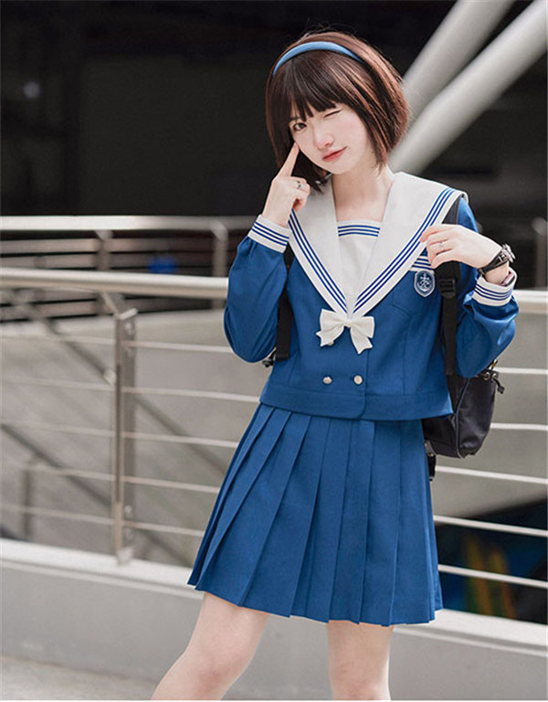 送料無料】セーラー服 卒業式 女の子 制服 学生制服 長袖 女子高生