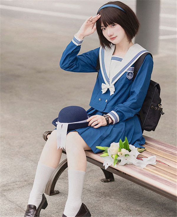 送料無料】セーラー服 卒業式 女の子 制服 学生制服 長袖 女子高生