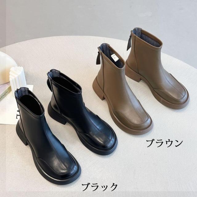 ショートブーツ レディース 感動ブーツ 歩きやすい 走れる 痛くない 靴ずれしにくい 厚底 ローヒール ろーきれいめ ストレッチ 柔らかい 疲れない 黒 ブラウン 合皮 おしゃれ かわいい 大人 人気  ja174zbzbh5_1