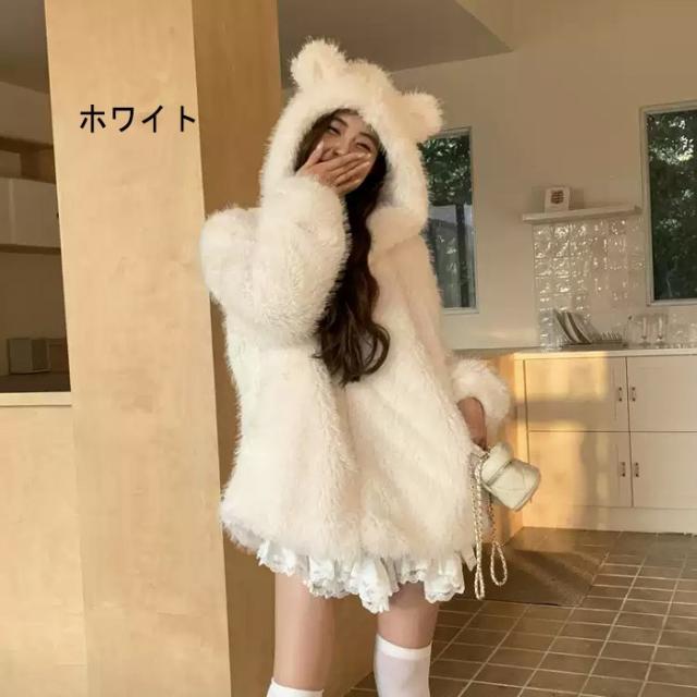 ファーコート レディース 長袖 オーバーサイズ 厚手 秋冬女性 コート 
