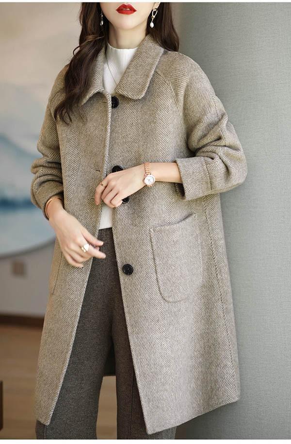 【中古】アリスバーリー Aylesbury コート ステンカラー ロング ウール 大きいサイズ ELL グレー レディース アリスバーリー Aylesbury コート ステンカラー ロング ウール 大きい