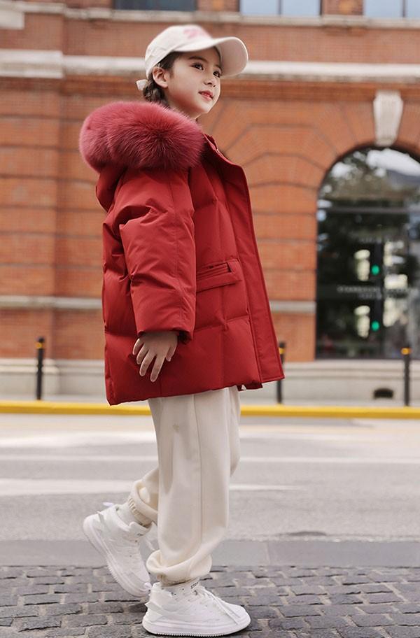 ダウンコート 子供服 女の子 90％ダウン ダウンジャケット キッズ 防寒 ジャケット 子供 服 女の子 フェイクファー フード付き 通学 キッズ服 防寒 秋冬 ジュニア アウター 冬 通園 アウトドア 防水 韓国子供服_10