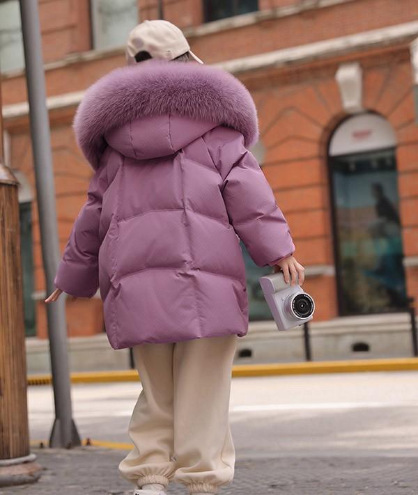 ダウンコート 子供服 女の子 90％ダウン ダウンジャケット キッズ 防寒 ジャケット 子供 服 女の子 フェイクファー フード付き 通学 キッズ服 防寒 秋冬 ジュニア アウター 冬 通園 アウトドア 防水 韓国子供服_5