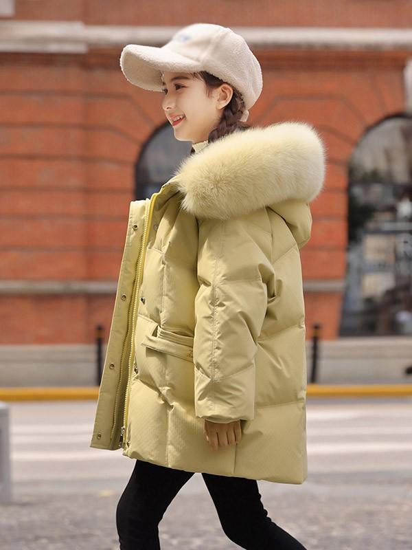 ダウンコート 子供服 女の子 90％ダウン ダウンジャケット キッズ 防寒 ジャケット 子供 服 女の子 フェイクファー フード付き 通学 キッズ服 防寒 秋冬 ジュニア アウター 冬 通園 アウトドア 防水 韓国子供服_7