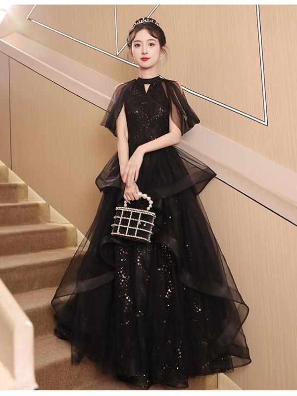 ドレス 大人 ピアノ 発表会 ロング丈 ぽっちゃり 大きいサイズ イブニングドレス 演奏会 ピアノ発表会 袖付き ワンピース Aライン ステージドレス 二次会 女子会 成人式 パーティードレス 大人可愛い bg057zezel9_7