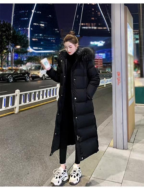 ダウンコート レディース ダウンジャケット 90％ダウン Aライン 帽子付き フード 母親 大きいサイズ 黒 ブラック 厚手 冬服 防寒着 おしゃれ S M L きれいめ 着痩せ 20代 30代 40代 50代 60代 秋 冬 bg094zezel9_5