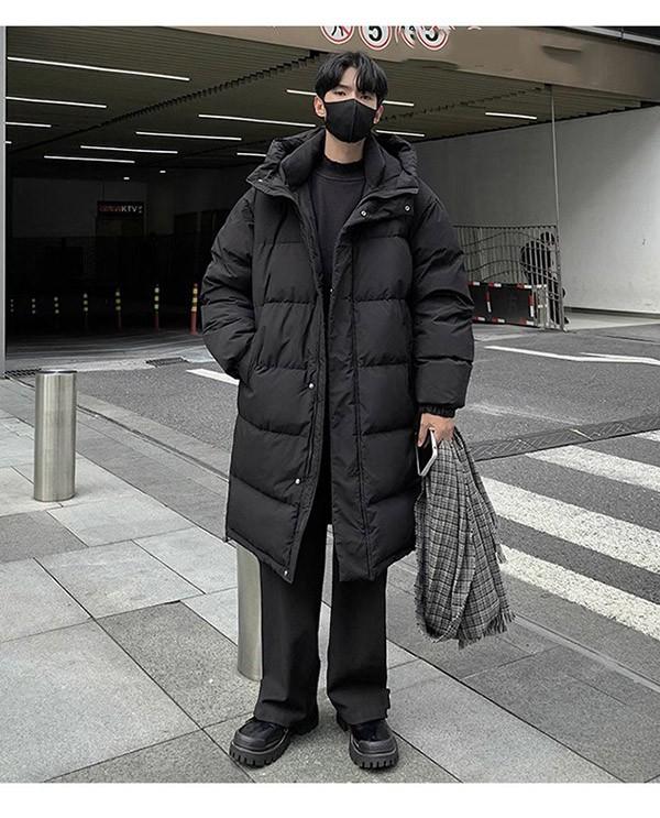 ダウンコート メンズ ダウンジャケット 90％ダウン Aライン 帽子付き