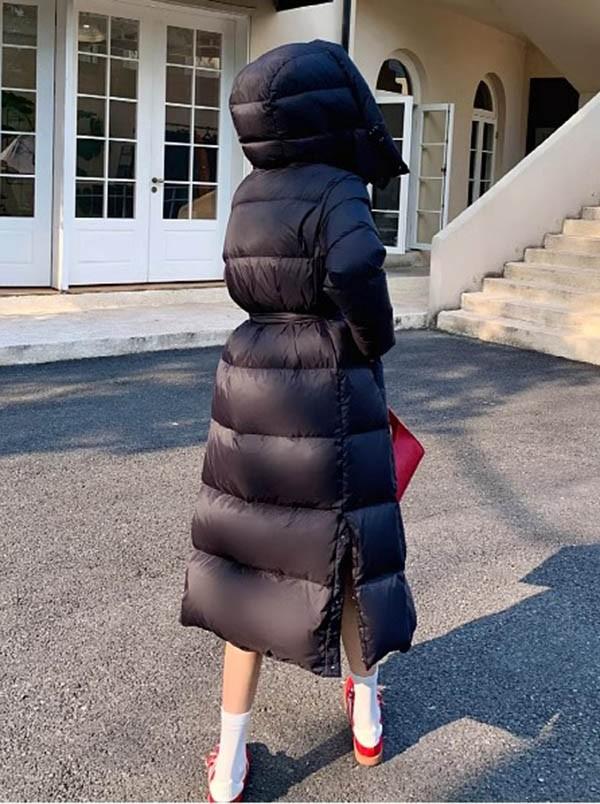 ダウンコート レディース ダウンジャケット 90％ダウン Aライン 帽子