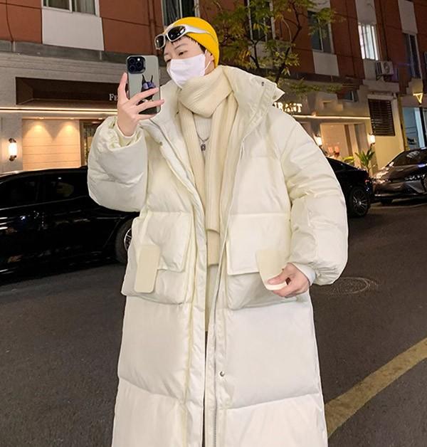 ダウンコート メンズ ダウンジャケット フードなし 大きいサイズ 黒