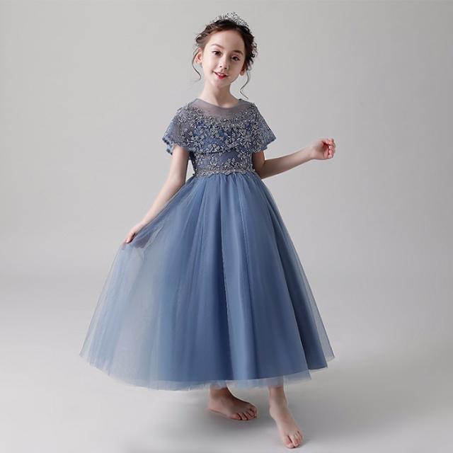 【送料無料】キッズ ドレス パーティー お姫様 ワンピース 子供ドレス ファスナータイプ 子どもドレス 女の子 ショート丈 ロング丈 フォーマル キッズ 発表会やステージ衣装 ピアノ発表会 ドレス