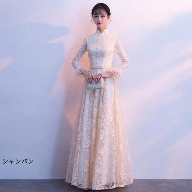 ♫光沢ハイネックロングドレス♫S〜Mサイズ 短く