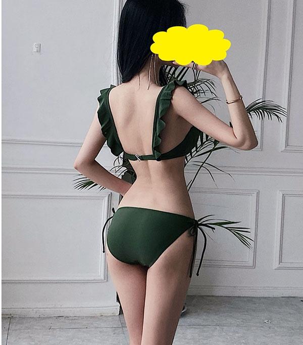 ワンピース水着 レディース ノースリーブ リボン パッド付き セクシー