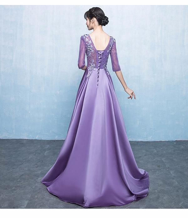【送料無料】ドレス ロング丈 レース 二次会 袖付き 締め上げタイプ エレガント パーティードレス 結婚式 親族 母親 フォーマル 小さいサイズ ワンピース 20代 30代 40代 大きいサイズ 謝恩会 発表会 演奏会_9