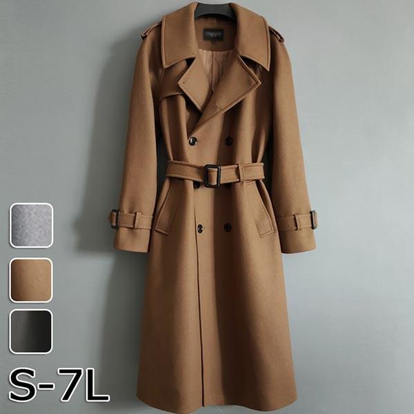 トレンチコート メンズ アウター コート ロング丈 ロングコート カジュアル シンプル 無地 春 秋 軽量 フリーサイズ オーバーサイズ ビックシルエット スプリングコート ゆったり 秋コート 重ね着 通勤 通学 おしゃれ お出かけ