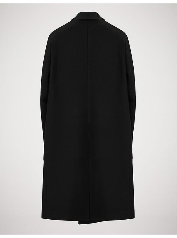 【送料無料】ステンカラーコート チェスターコート ロングコート メンズ 黒 ブラック ウール混 メルトン コート 韓国 暖かい おしゃれ 体型カバー 送料無料】チェスターコート ロングコート メンズ ウール混 メルトン