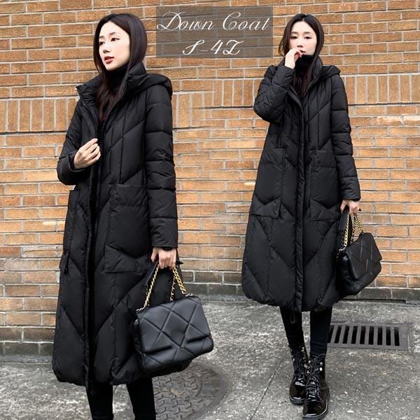 ダウンコート レディース ロング ベンチコート フード アウター ジャケット 大きいサイズ ダウンジャケット 90％ダウン シンプル 冬服 柔らかい 無地 ロングコート 暖かい 大きいサイズ 防寒性抜群！dv141zezel9