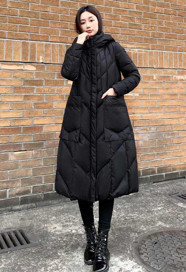 ダウンコート レディース ロング ベンチコート フード アウター ジャケット 大きいサイズ ダウンジャケット 90％ダウン シンプル 冬服 柔らかい 無地 ロングコート 暖かい 大きいサイズ 防寒性抜群！dv141zezel9_1
