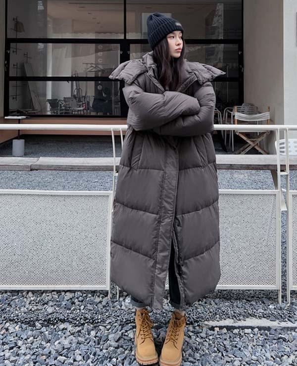 ダウンコート レディース ロング ベンチコート フード アウター