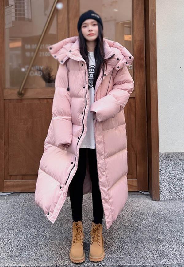 ダウンコート レディース ロング ベンチコート フード アウター