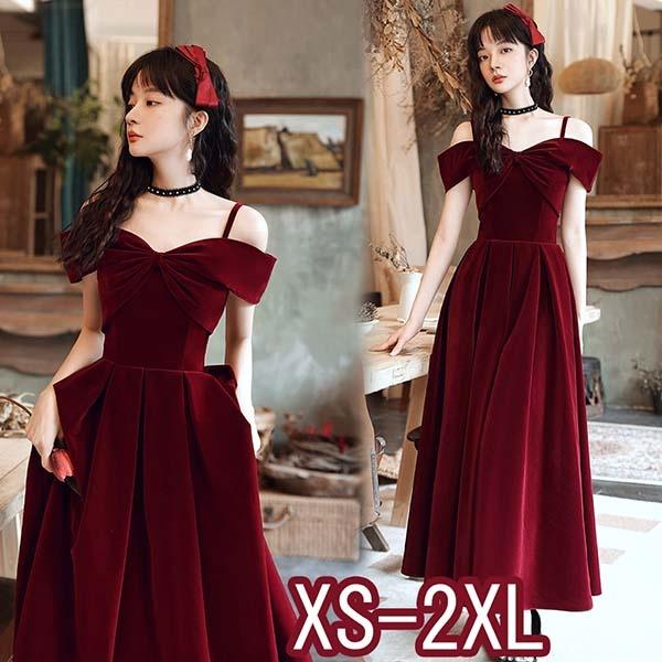 【送料無料】エレガント ドレス 大人 ピアノ 発表会 ロング丈 パーティー 演奏会 結婚式 ワンピース 大きいサイズ 成人式 同窓会 母親 袖あり お呼ばれ 20代 30代 XS/S/M/L/XL/2XL