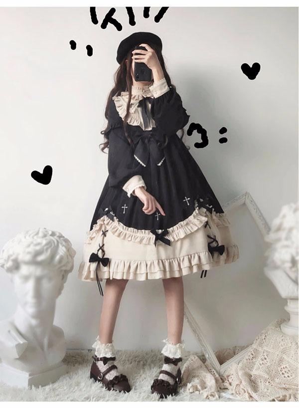 【送料無料】ロリータ ワンピース ゴスロリ メイド ワンピース ゴシック コスプレ パーティードレス コスチューム 衣装 ハロウィン クリスマス_2