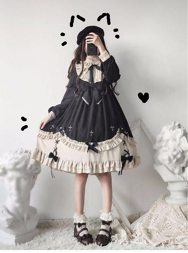 【送料無料】ロリータ ワンピース ゴスロリ メイド ワンピース ゴシック コスプレ パーティードレス コスチューム 衣装 ハロウィン クリスマス_4