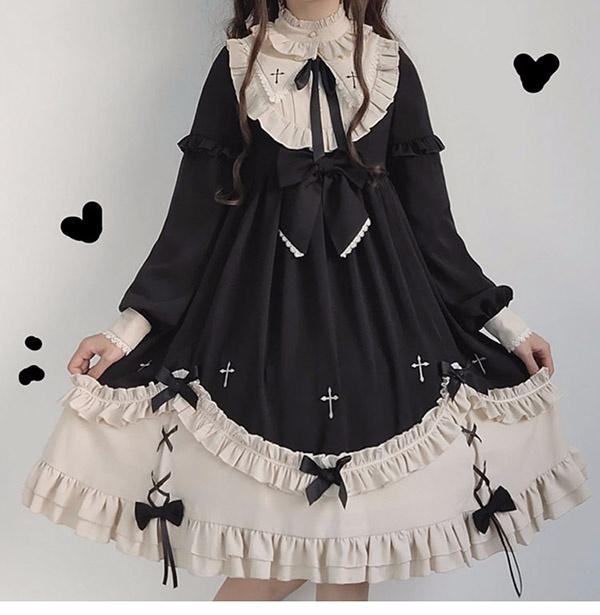 【送料無料】ロリータ ワンピース ゴスロリ メイド ワンピース ゴシック コスプレ パーティードレス コスチューム 衣装 ハロウィン クリスマス_7