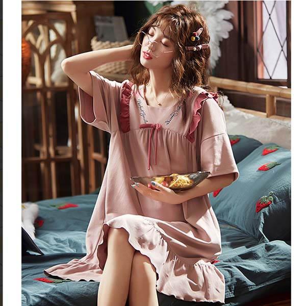 ルームウェア ワンピース パジャマ 部屋着 柔らかい 寝間着 可愛い レディース コットン 女性 ゆったり 寝巻き 夏 ギフト 春夏の通販はau Pay マーケット Glory Park