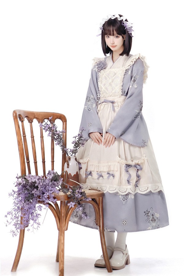 ロリータ ワンピース 長袖 レース リボン付き フリル 重ね着風 姫系 可愛い 上品 清楚 レディース 衣装 発表会 お呼ばれ デート 撮影会 コスプレ 推し活 イベント 衣装 春 秋_2