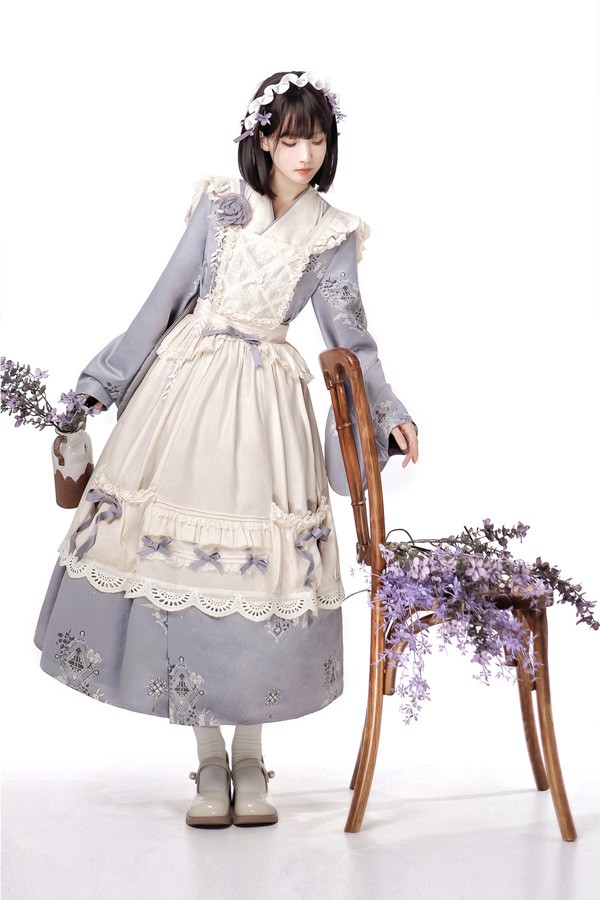 ロリータ ワンピース 長袖 レース リボン付き フリル 重ね着風 姫系 可愛い 上品 清楚 レディース 衣装 発表会 お呼ばれ デート 撮影会 コスプレ 推し活 イベント 衣装 春 秋_3