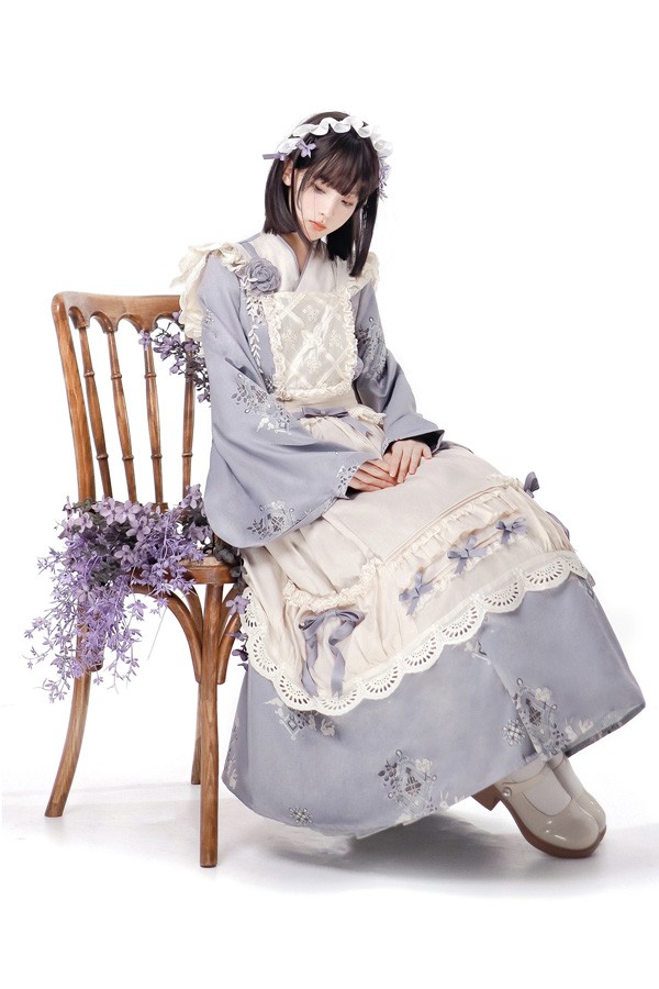 ロリータ ワンピース 長袖 レース リボン付き フリル 重ね着風 姫系 可愛い 上品 清楚 レディース 衣装 発表会 お呼ばれ デート 撮影会 コスプレ 推し活 イベント 衣装 春 秋_4