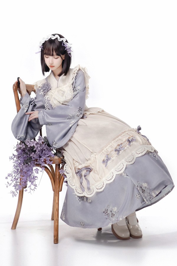 ロリータ ワンピース 長袖 レース リボン付き フリル 重ね着風 姫系 可愛い 上品 清楚 レディース 衣装 発表会 お呼ばれ デート 撮影会 コスプレ 推し活 イベント 衣装 春 秋_6