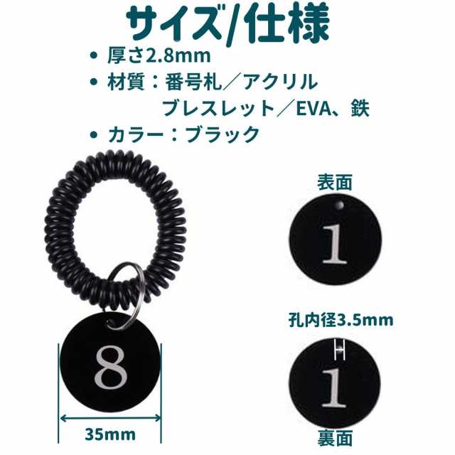 アクリル 製 おしゃれ ブラック 番号札 1 30 コイルブレスレット 付 クローク ロッカー キーラベル タグ 荷札 Mmk O64 8 12日発送 の通販はau Pay マーケット マインド ワン