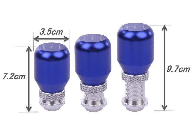 汎用 シフトノブ 5速 MT アルミ M8 M10 M12 ネジ 対応 ビス付 ブルー 青 高さ 調節 できる  お守り付skr-b55【1～2日発送】の通販はau PAY マーケット - マインド・ワン